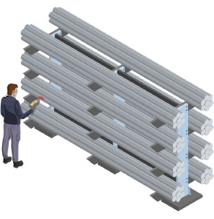 Pictogram illustrating the receipt of raw material at Forécreu