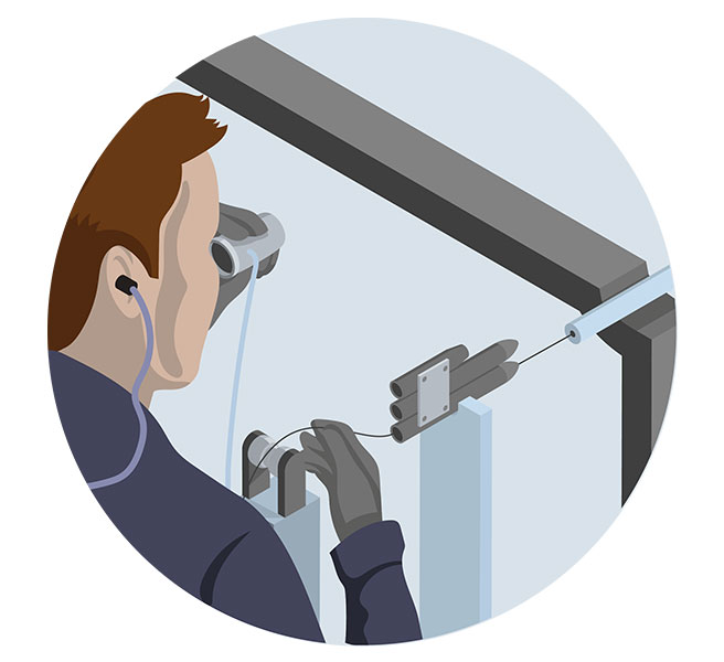 Pictogram illustrating the Fiberscope control at Forécreu