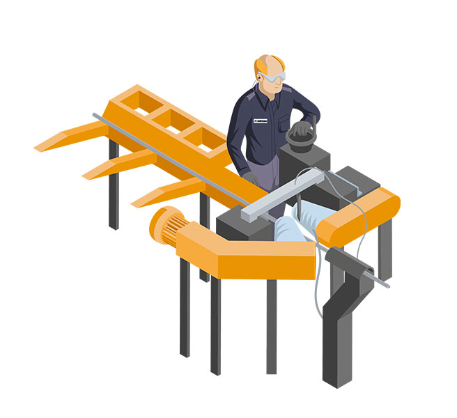 Pictogram illustrating of the Straightening process at Forécreu