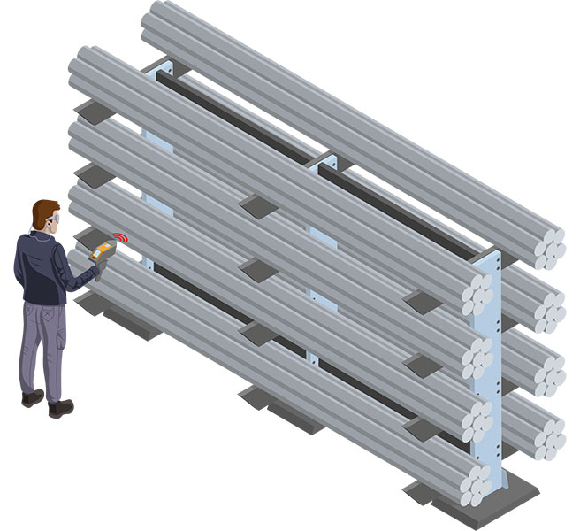 Pictogram illustrating the receipt of raw materials at Forécreu